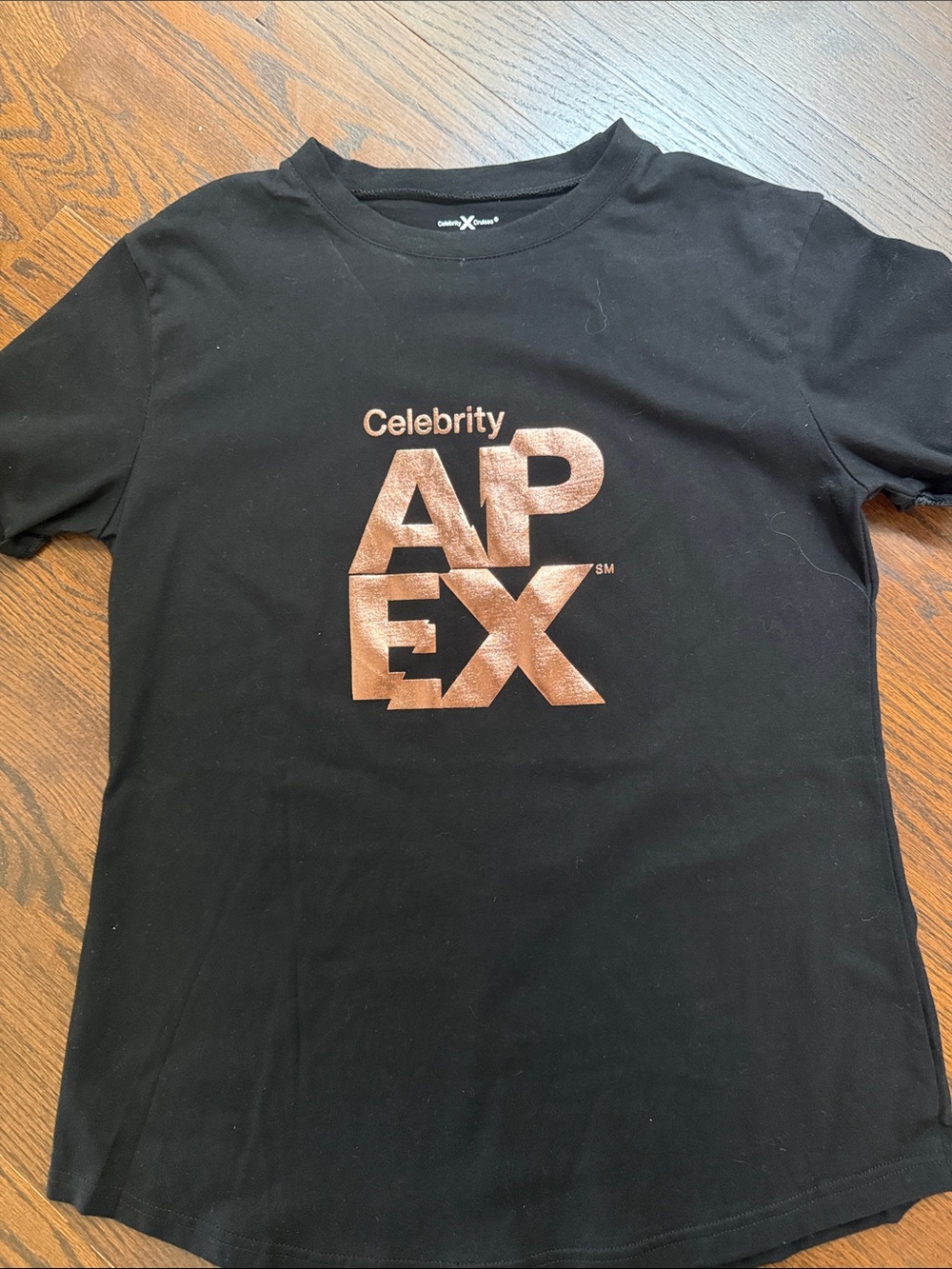 APEX Black Crewneck T-Shirt with Metallic Copper Logo